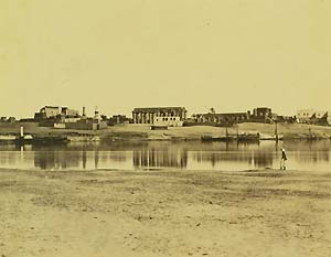 [Luxor temple from the Nile].