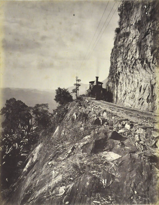 Sensation Rock. On the railway line to Kandy, Ceylon.