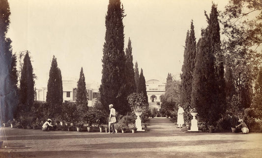 [Jeypore. The British Residency from the gardens].