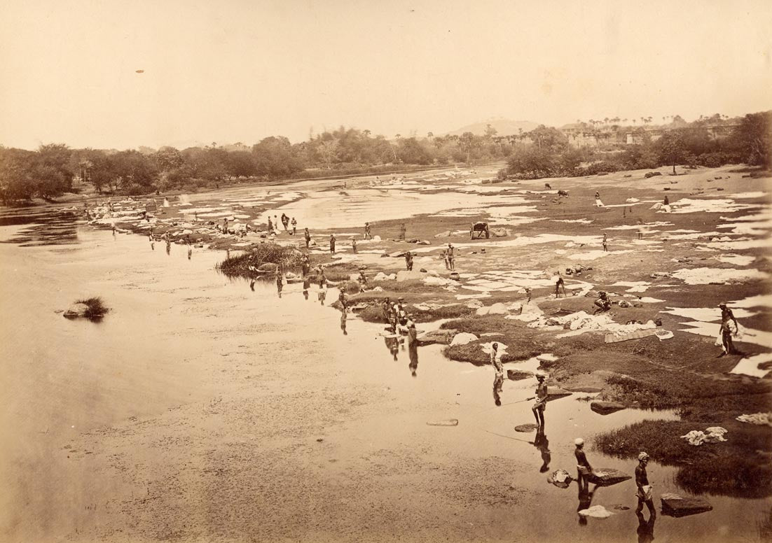 View from Marmalong bridge, Adyar river, Chennai (Madras), Tamil Nadu.