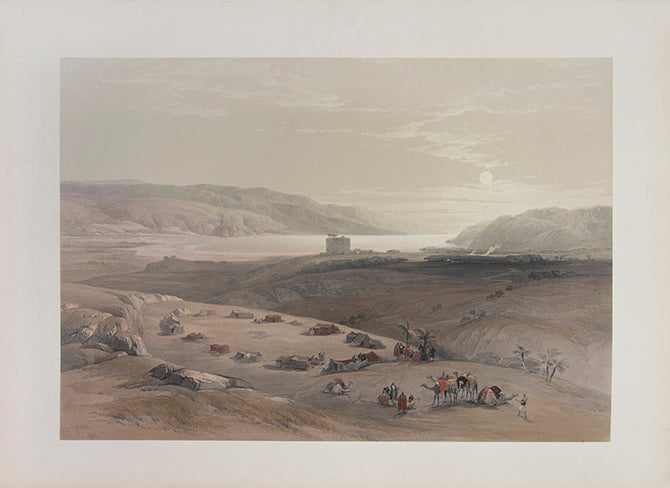 Hand-coloured lithograph by Louis Hague, on fine paper mounted on card as issued from the subscription edition of Roberts' "The Holy Land
