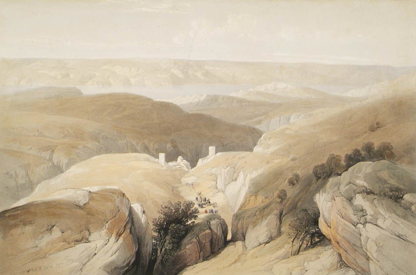 Original hand-coloured lithograph on fine paper mounted on card as issued from the subscription edition of Roberts' 'The Holy Land'.