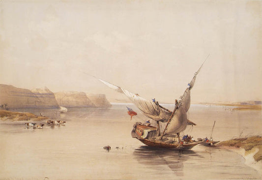 Original hand-coloured lithograph on fine paper mounted on card as issued from the subscription edition of Roberts' 'Egypt'.