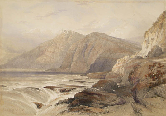 Original hand-coloured lithograph on fine paper mounted on card as issued from the subscription edition of Roberts' 'Egypt'.
