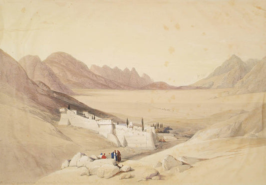 Original hand-coloured lithograph on fine paper mounted on card as issued from the subscription edition of Roberts' 'Holy Land'.
