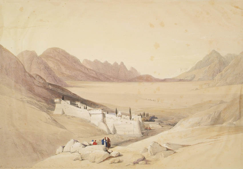 Original hand-coloured lithograph on fine paper mounted on card as issued from the subscription edition of Roberts' 'Holy Land'.