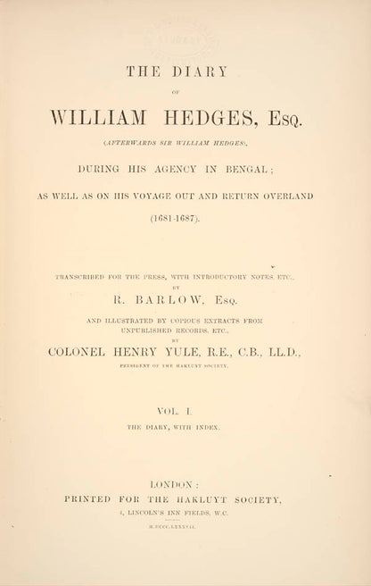 An important glimpse of the activities of the East India Company in the period 1682 to 1684