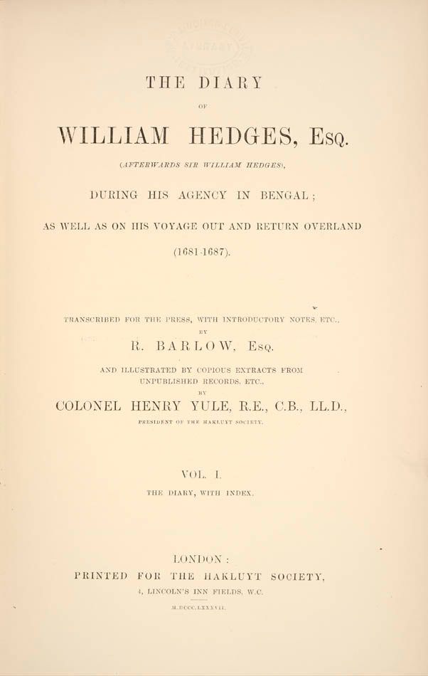 An important glimpse of the activities of the East India Company in the period 1682 to 1684