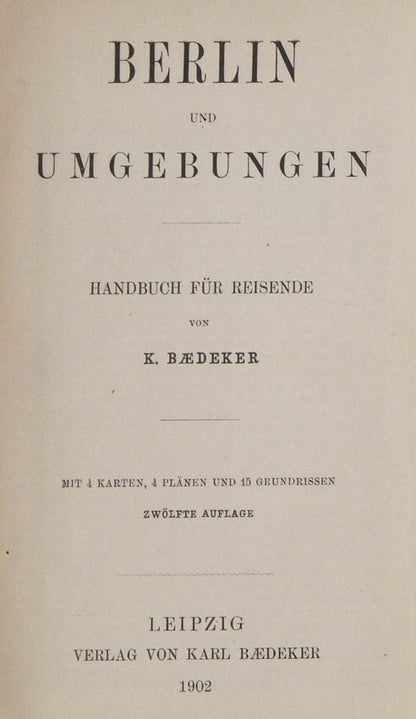 Twelfth edition of Baedeker's Berlin.