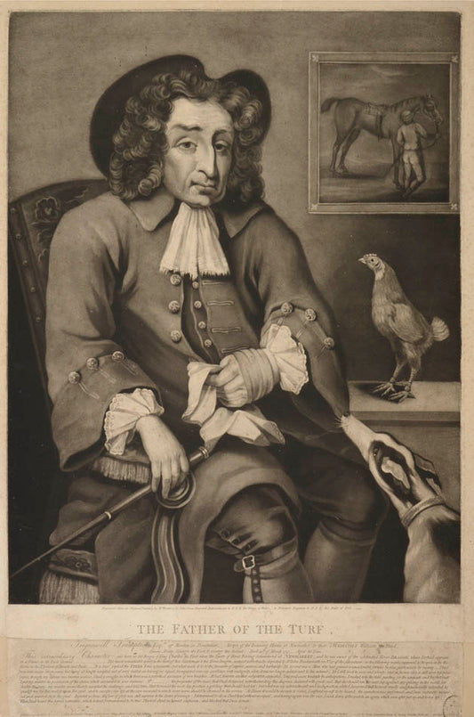 Mezzotint with light foxing, collector's stamp to lower right corner, mounted on board with descriptive title at bottom.