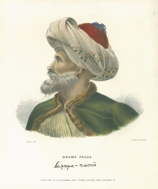 Hand-coloured lithograph, with mat marks.