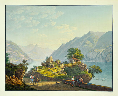 Fine copy of the complete first series of this periodical, illustrated with lovely hand-coloured plates showing Swiss landscapes &c., Zurich, 1805-40.