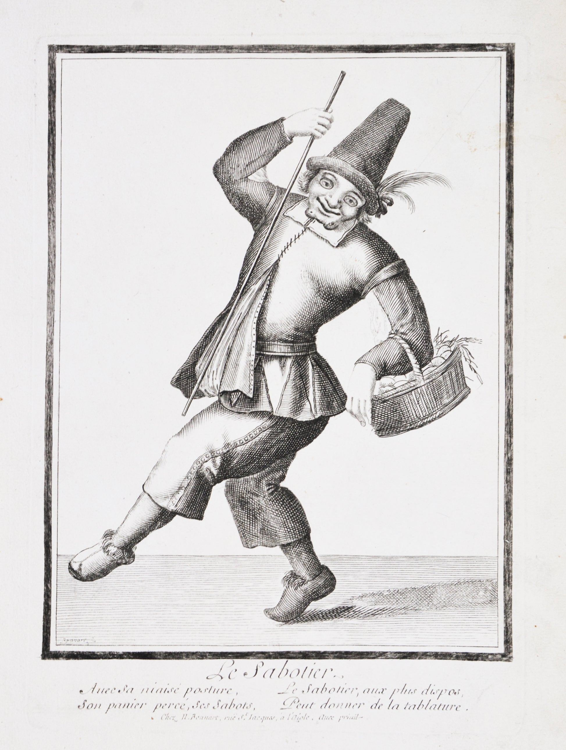 Copper plate engraving by Nicolas Bonnart printed in Paris in 1720. 