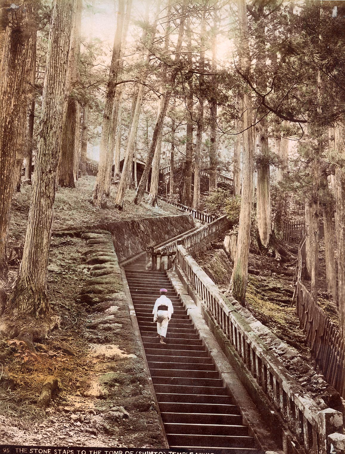 A charming collection of photographs, heightened in hand-colour, of Nikko and Kyoto in the Meiji era. The final six photographs are made up of one of Honolulu and five of the Canadian Rockies.