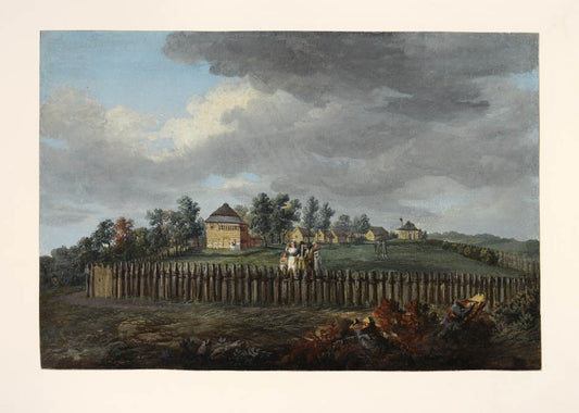 Attractive early American topographical view, painted in fresh, thick colours.