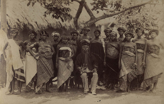 African chief with harem.