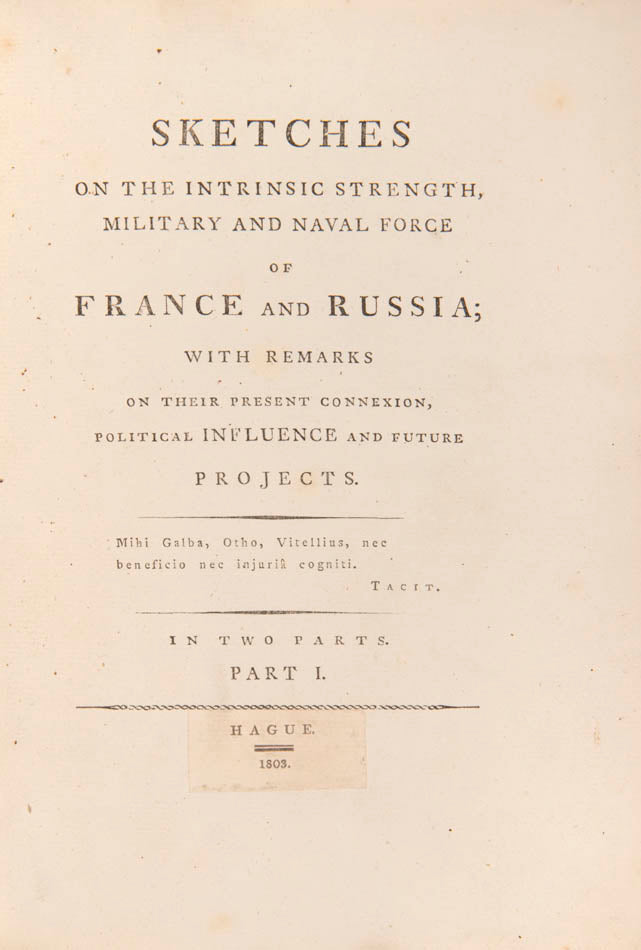 first edition of an early warning against napoleonic france, a fresh copy of this unusual work 