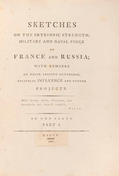 first edition of an early warning against napoleonic france, a fresh copy of this unusual work 