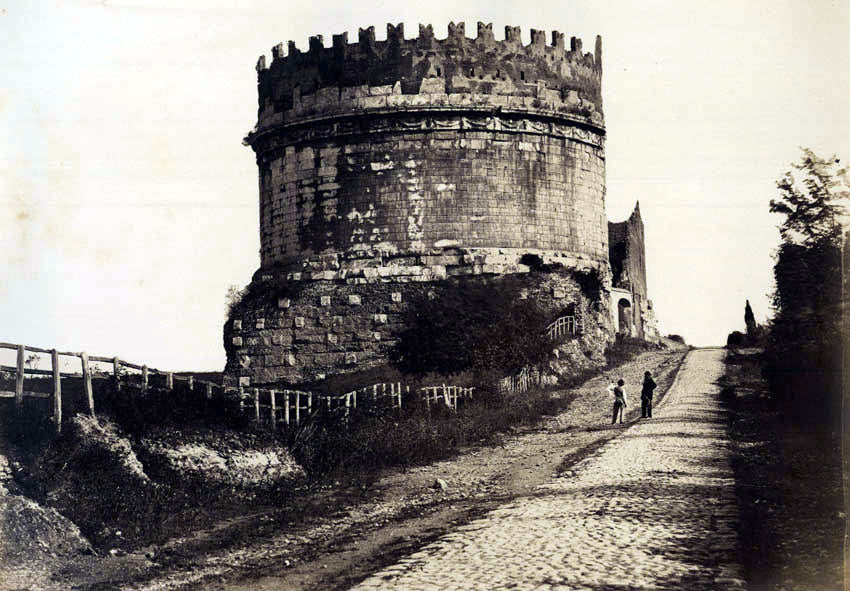 Tomb of Cecilia Metella, Via Appia, Rome, Italy.
