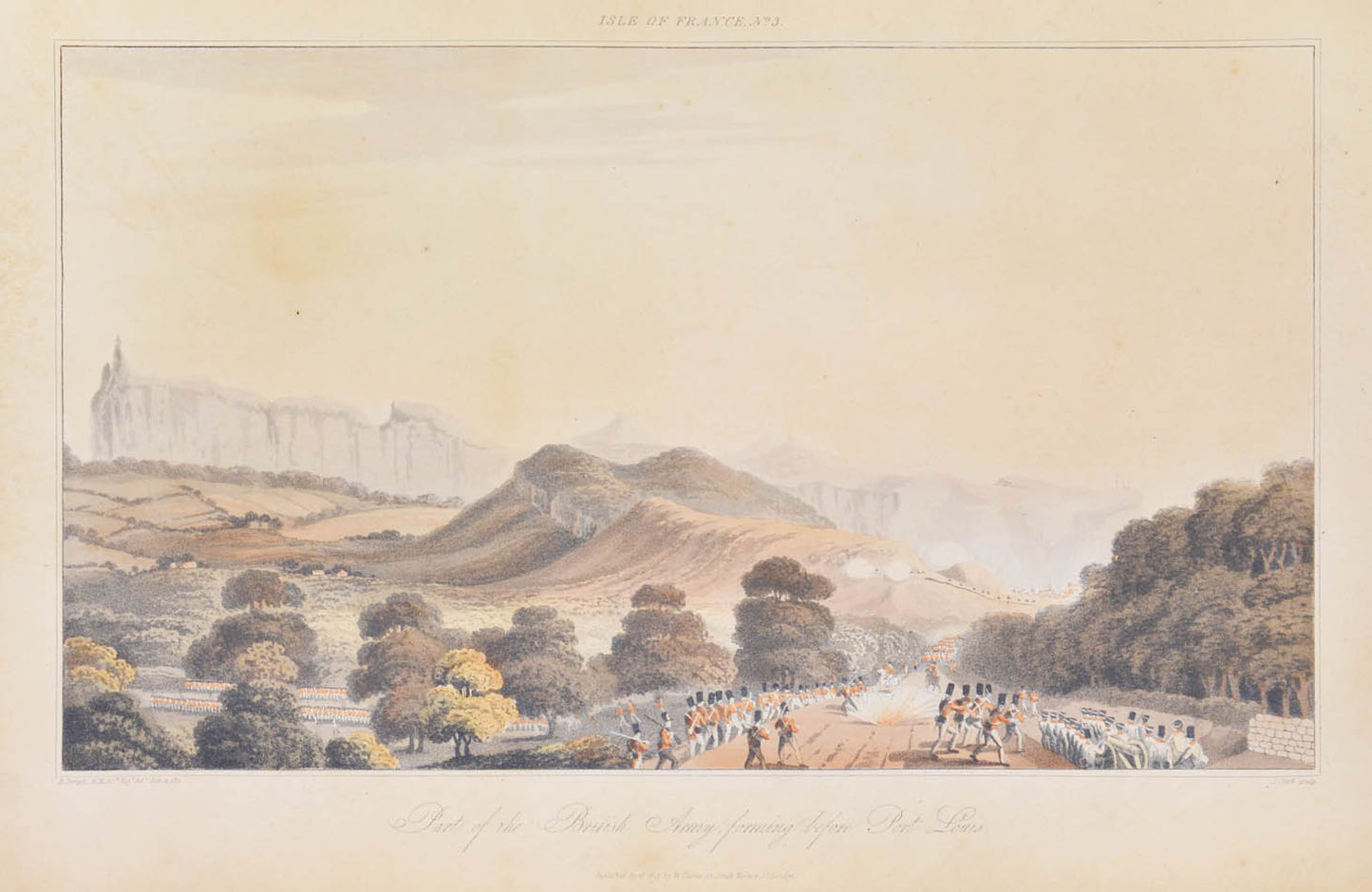 First edition of Eight Views, of the Mauritius by Richard Temple, a scarce set of prints depiction the British Invasion of Mauritius.