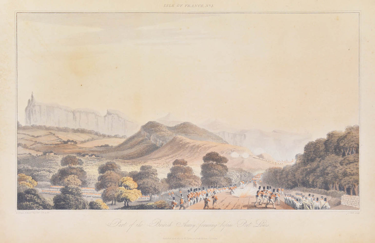 First edition of Eight Views, of the Mauritius by Richard Temple, a scarce set of prints depiction the British Invasion of Mauritius.