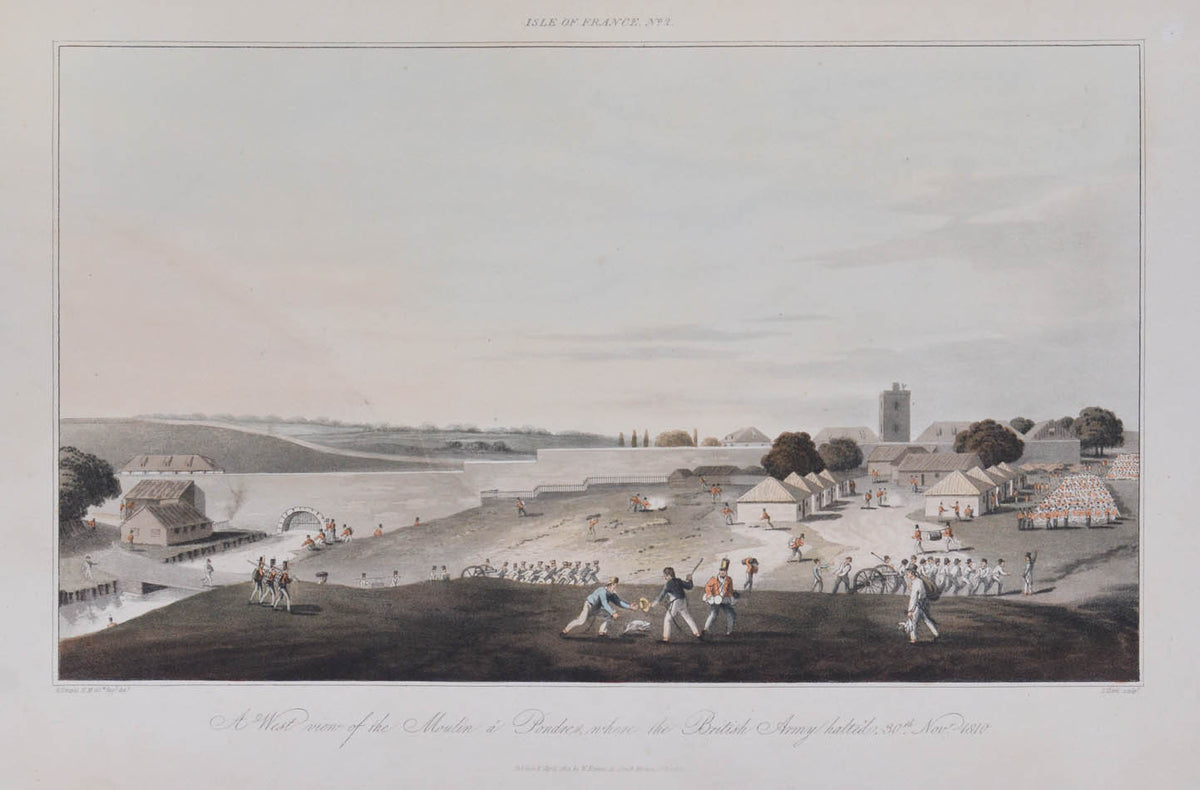 First edition of Eight Views, of the Mauritius by Richard Temple, a scarce set of prints depiction the British Invasion of Mauritius.