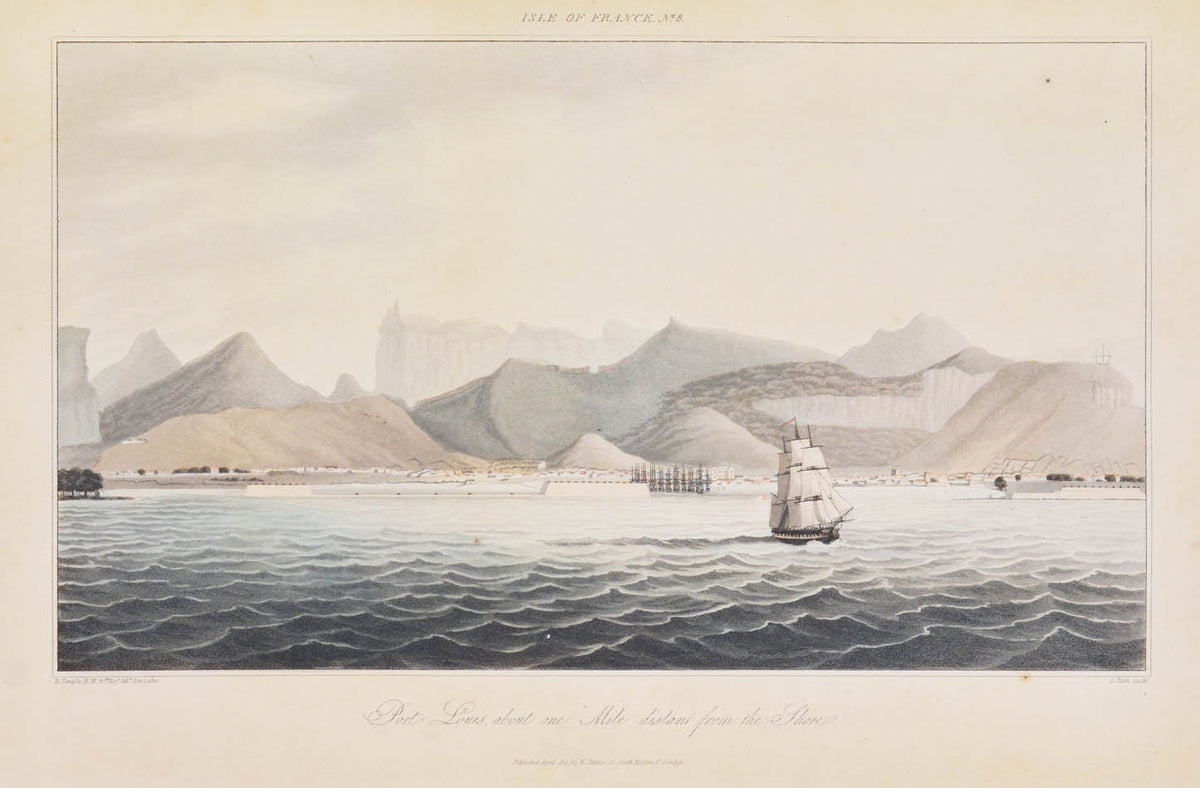 First edition of Eight Views, of the Mauritius by Richard Temple, a scarce set of prints depiction the British Invasion of Mauritius.
