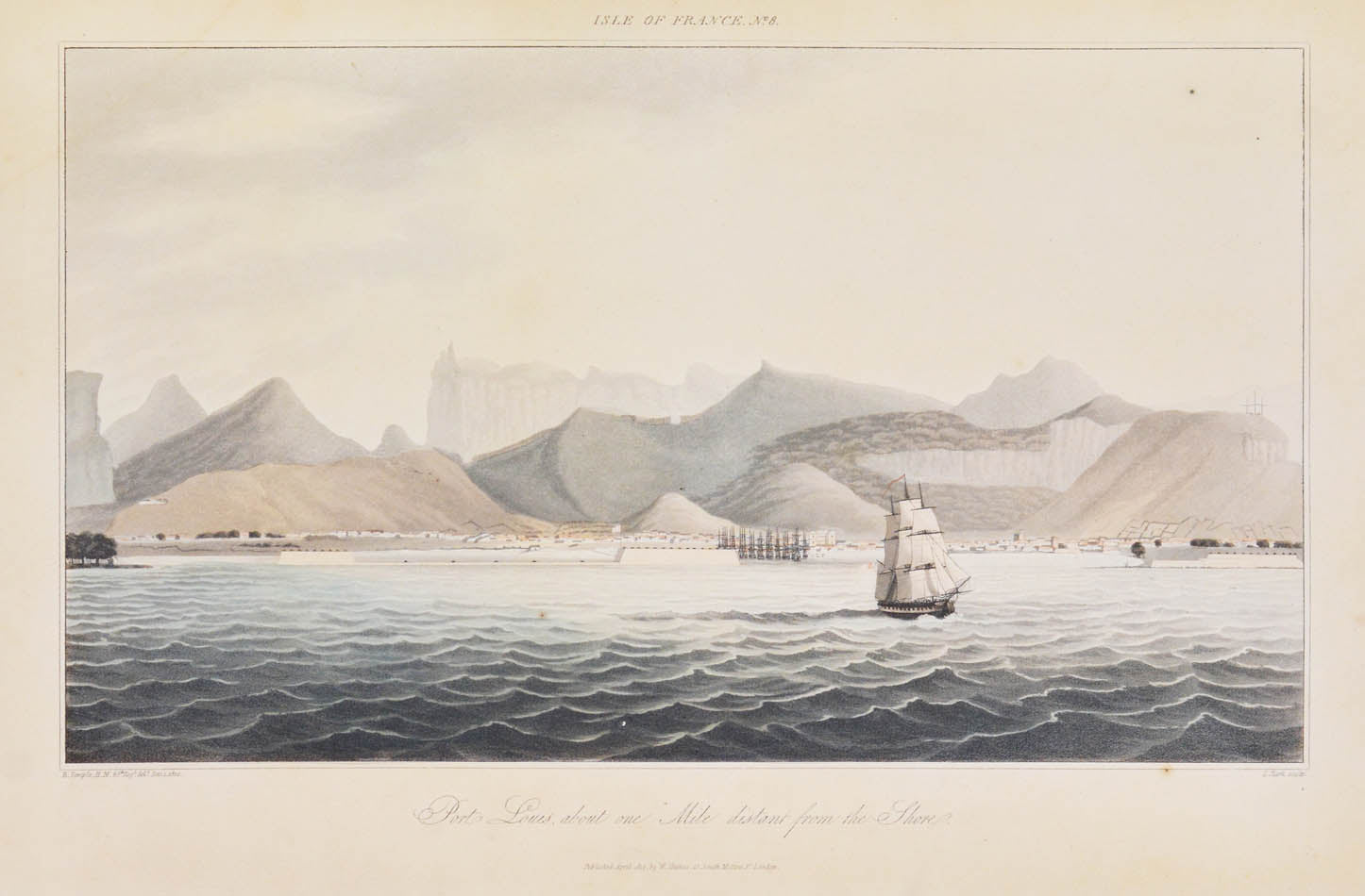First edition of Eight Views, of the Mauritius by Richard Temple, a scarce set of prints depiction the British Invasion of Mauritius.