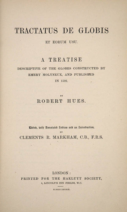 The first contains the text of the English translation, A learned treatise of globes, by John Chilmead (1638).