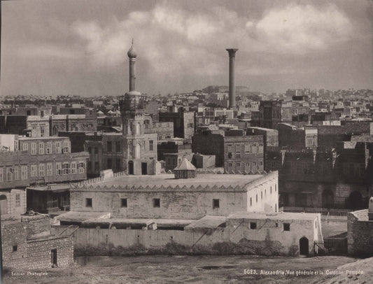Alexandrie. Vue generale et le Colonne Pompee. [General View of Alexandria and Pompei Column].
