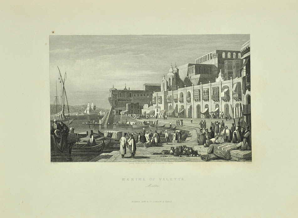 First edition with 62 plates after drawings by Allen, Bartlett and Allom, including views of the Ionian Island, Malta, Gibraltar and Sicily.