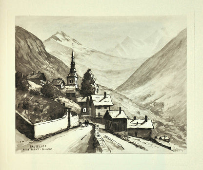 One of 360 copies on BFK Rives, including illustrations of views of Miolans Castle, Albertville, Conflans, Val d'Isere, Tignes and Mont Blanc.