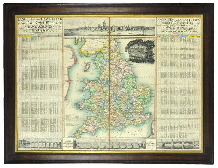 Langley's New Travelling and Commercial Map of England and Wales