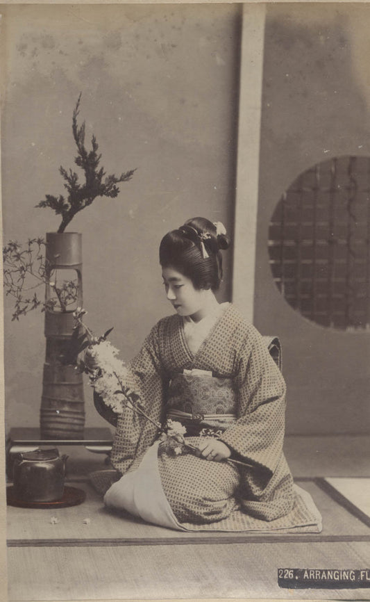 Arranging flowers.