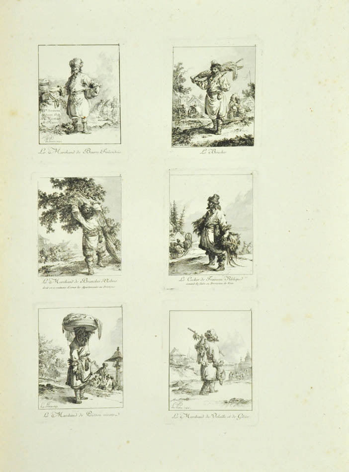 Russian life and costumes. A fine example of these beautiful engravings, here in the rare folio verson, entirely uncut. 