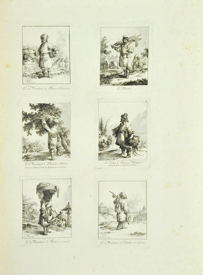 Russian life and costumes. A fine example of these beautiful engravings, here in the rare folio verson, entirely uncut. 