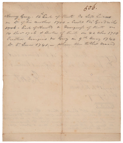 An autograph letter of Henry Grey, Duke of Kent signed to Charles Lockyer, comptroller of the South Sea Company.