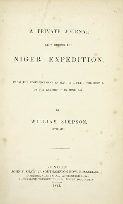 A private journal kept during the Niger Expedition,