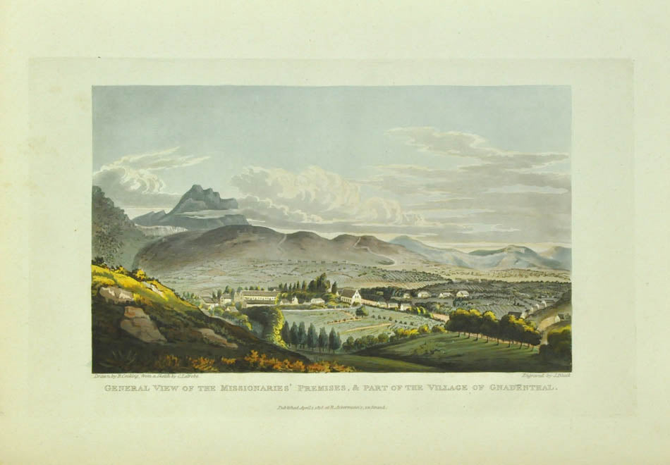 Latrobe went out to South Africa to assess possible locations for a new mission.  He travelled extensively including the Fish River and Cape Town.