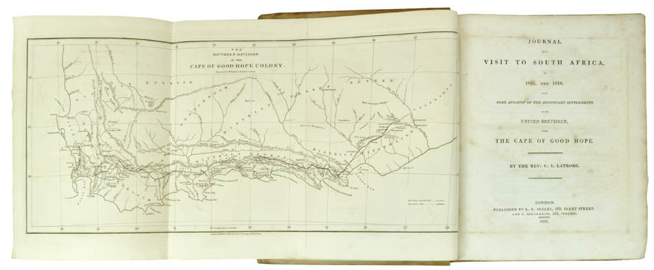 Latrobe went out to South Africa to assess possible locations for a new mission.  He travelled extensively including the Fish River and Cape Town.