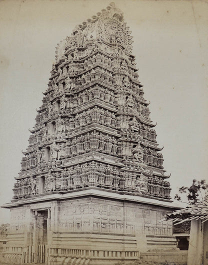 Allahabad, tea plantations in Assam, various images showing architectural details from temples and mausoleums, views on the Ganges, bazaar scenes in Madras