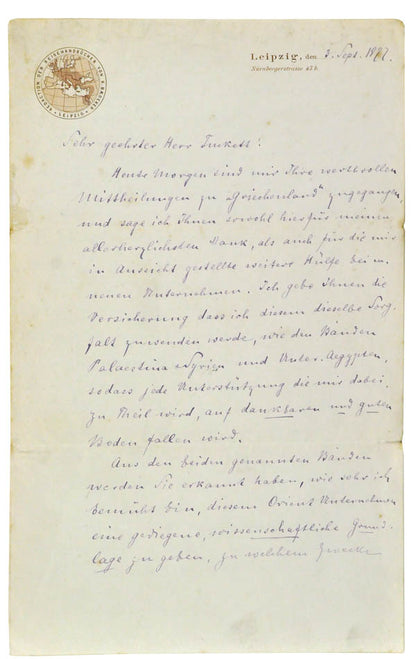 This letter, written by Karl Baedeker, gives an interesting insight to the  workings of the Baedeker company.