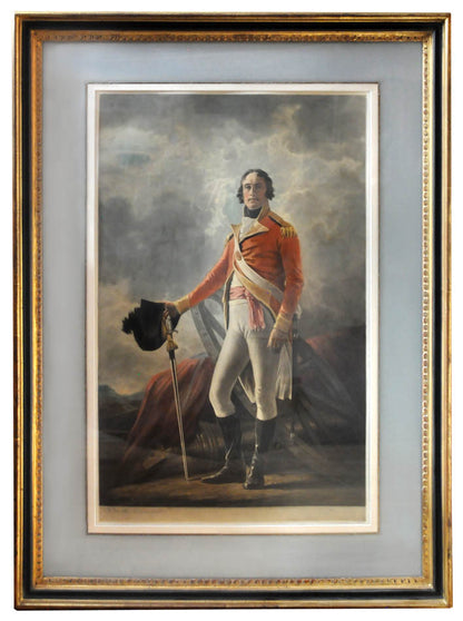 Four mezzotints printed in colours of:  Horation Nelson; Lieutenant General Hay Macdowall; John Hope, 4th Earl of Hopetoun and Colonel Banastre Tarleton.