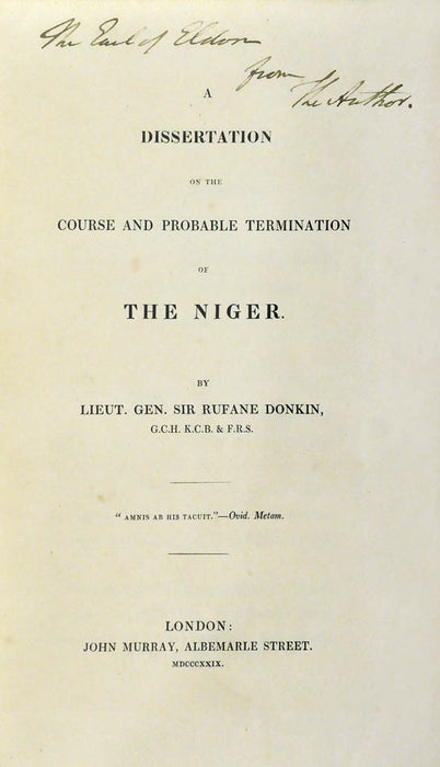 A Dissertation on the course and probable termination of the Niger.