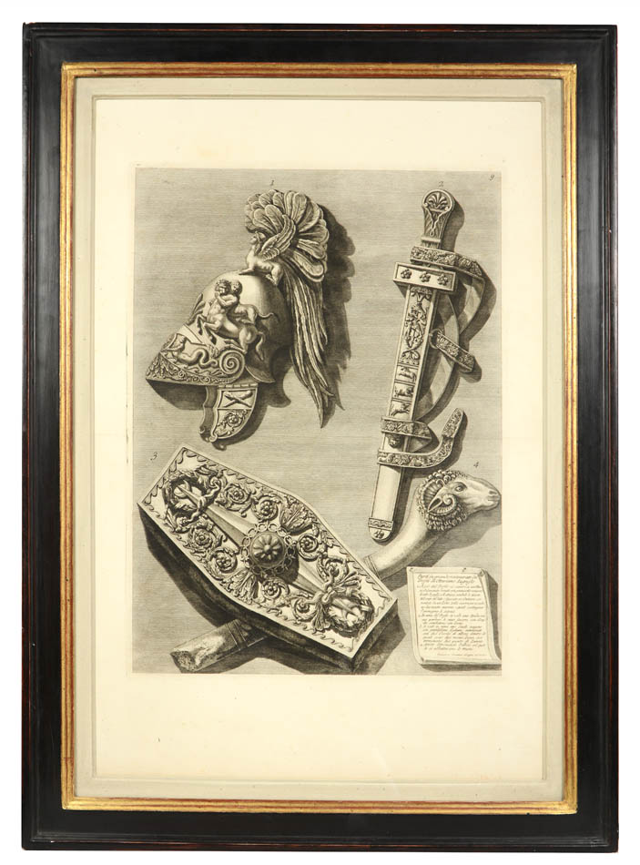 Group of six etchings from 'Vasi' by Giovanni Piranesi, printed in Rome in 1791.