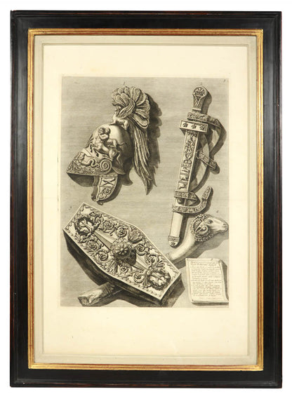 Group of six etchings from 'Vasi' by Giovanni Piranesi, printed in Rome in 1791.