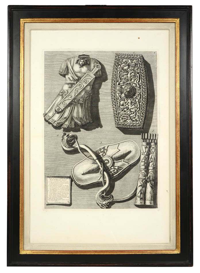 Group of six etchings from 'Vasi' by Giovanni Piranesi, printed in Rome in 1791.