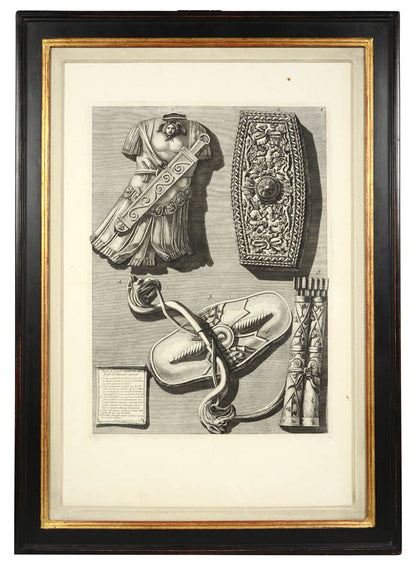 Group of six etchings from 'Vasi' by Giovanni Piranesi, printed in Rome in 1791.