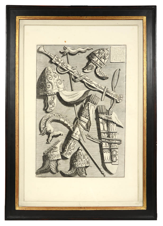 Group of six etchings from 'Vasi' by Giovanni Piranesi, printed in Rome in 1791.