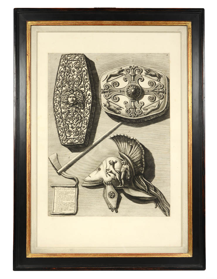 Group of six etchings from 'Vasi' by Giovanni Piranesi, printed in Rome in 1791.